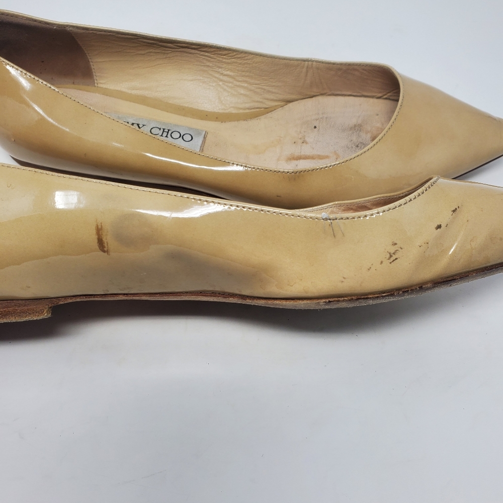 Jimmy Choo Nude Patent Flats - Picture 8 of 8